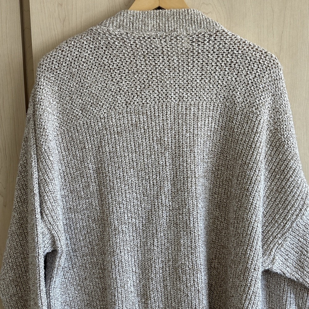 Vintage Eddie Bauer Men's XL Henley Sweater Tan‎ Sand Cotton Knit Made in USA - Picture 6 of 7
